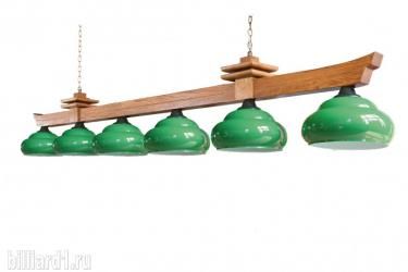 Бильярдный светильник коллекция Самурай, 3 плафона (пл. Александрия, дуб)