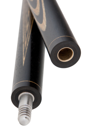 Кий для русской пирамиды двухсоставной Мастер-Люкс 12+8 (эбен, амарилло, двойная сетка медь)